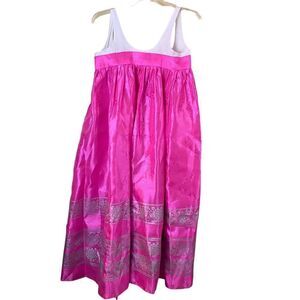 Girls Geisha Korean Ethnic Pink Apron Satin Dress Size 12-14
